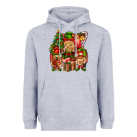 Heather Grey Christmas Elf Truck Heavyweight Hoodie - BundleAndBundleShop