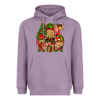 Lavender Christmas Elf Truck Heavyweight Hoodie - BundleAndBundleShop