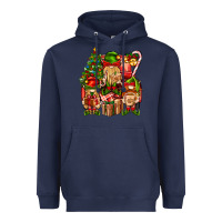 Navy Christmas Elf Truck Heavyweight Hoodie - BundleAndBundleShop