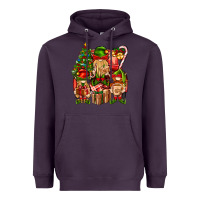 Plum Christmas Elf Truck Heavyweight Hoodie - BundleAndBundleShop
