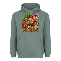 Sage Christmas Elf Truck Heavyweight Hoodie - BundleAndBundleShop