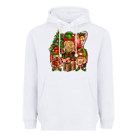 White Christmas Elf Truck Heavyweight Hoodie - BundleAndBundleShop