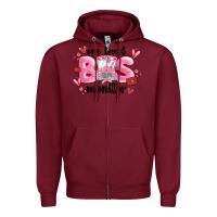 Burgundy one loved bus monitor Zipper Hoodie - MaliasSmallBusiness