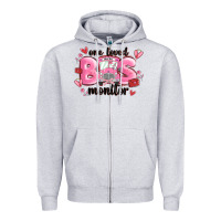 Heather Grey one loved bus monitor Zipper Hoodie - MaliasSmallBusiness