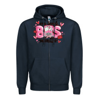 Navy one loved bus monitor Zipper Hoodie - MaliasSmallBusiness