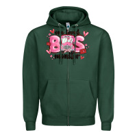 Sports Green one loved bus monitor Zipper Hoodie - MaliasSmallBusiness