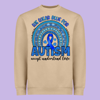 We Wear Blue For Autism Accept Understand Love Heavyweight Sweatshirt Designed By Artiststas