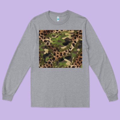 Camouflage  Leopard Long Sleeve Tee Designed By Barkaloodesign