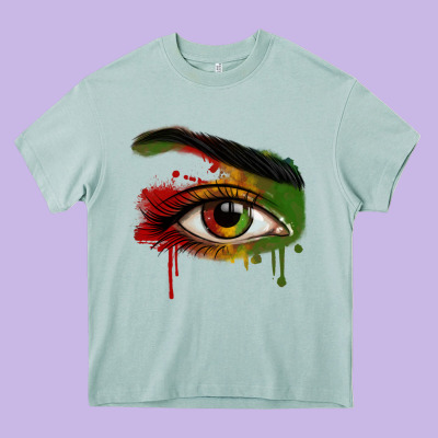 Heavy Core Tee Watercolor Juneteenth eyes