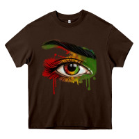 Chocolate Brown Watercolor Juneteenth eyes Heavy Core Tee - RanaPortraitStore