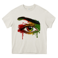 Cream Watercolor Juneteenth eyes Heavy Core Tee - RanaPortraitStore
