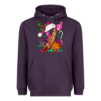 Pink Christmas Breast Cancer Ribbon Basketball Heavyweight Hoodie | Teevron