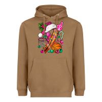 Toasted Coconut Pink Christmas Breast Cancer Ribbon Basketball Heavyweight Hoodie - BundleAndBundleShop