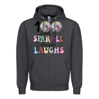 Smoke 100 days of sparkle learning and laugh faux sequin Zipper Hoodie - MaliasSmallBusiness