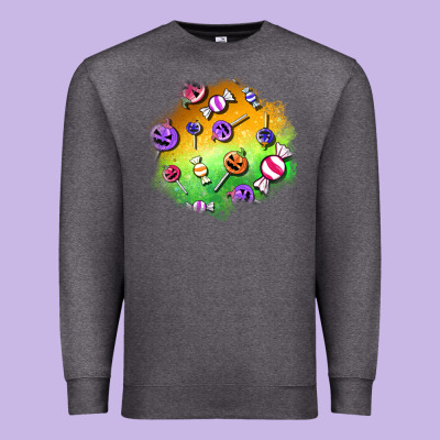 Halloween Candy Patches Premium Sweatshirt Designed By Bundleandbundleshop