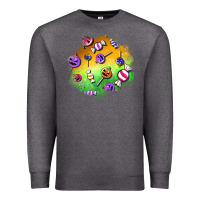 Charcoal Heather halloween candy patches Premium Sweatshirt - BundleAndBundleShop