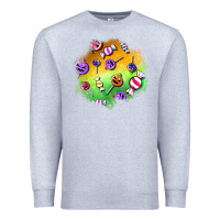 Heather Grey halloween candy patches Premium Sweatshirt - BundleAndBundleShop