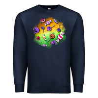 Navy halloween candy patches Premium Sweatshirt - BundleAndBundleShop