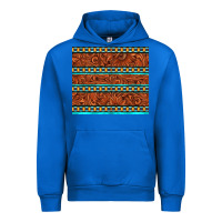 Cobalt tooled leather and aztec Urban Hoodie - TumblerDesignByShophia