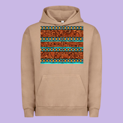 Tooled Leather And Aztec Urban Hoodie Designed By Tumblerdesignbyshophia