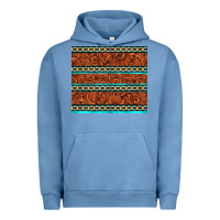 Pigment Pebble Blue tooled leather and aztec Urban Hoodie - TumblerDesignByShophia