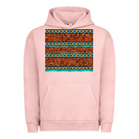 Pigment Salmon tooled leather and aztec Urban Hoodie - TumblerDesignByShophia