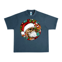 Midnight Navy Christmas hippie skeleton santa ornament Urban Heavy Tee - Artiststas