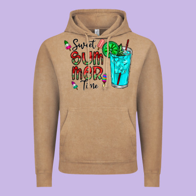 Sweet Summer Time Vintage Hoodie Designed By Cowhidedigitalart