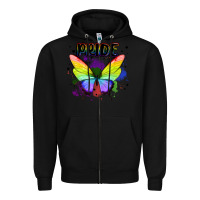 Black rainbow butterfly pride lgbtq Zipper Hoodie - MaliasSmallBusiness