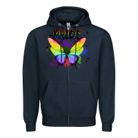 Navy rainbow butterfly pride lgbtq Zipper Hoodie - MaliasSmallBusiness