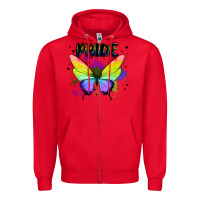 Red rainbow butterfly pride lgbtq Zipper Hoodie - MaliasSmallBusiness