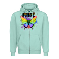 Seafoam rainbow butterfly pride lgbtq Zipper Hoodie - MaliasSmallBusiness