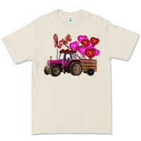Bone Valentine's day pink tractor with pin heart balloons Premium Tee - RanaPortraitStore