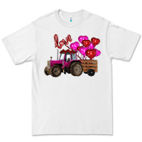 White Valentine's day pink tractor with pin heart balloons Premium Tee - RanaPortraitStore