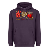 Plum Peace Love Hot Chocolate Heavyweight Hoodie - BundleAndBundleShop