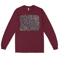 Burgundy leopard with navy blue glitter Long Sleeve Tee - Artiststas