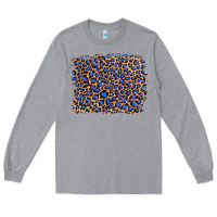 Heather Grey leopard with navy blue glitter Long Sleeve Tee - Artiststas