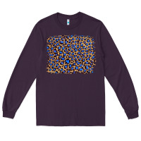 Plum leopard with navy blue glitter Long Sleeve Tee - Artiststas