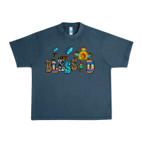 Midnight Navy ı am blessed Urban Heavy Tee - AdoDesignShop