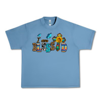 Pebble Blue ı am blessed Urban Heavy Tee - AdoDesignShop
