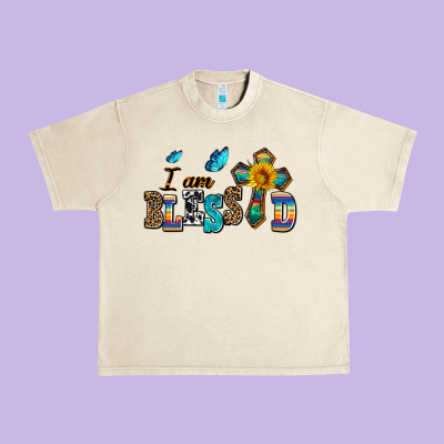 ı Am Blessed Urban Heavy Tee Designed By Adodesignshop