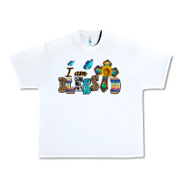 White ı am blessed Urban Heavy Tee - AdoDesignShop