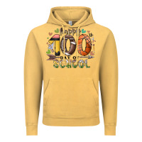 Vintage Mustard happy 100 americana football basketball day of sch Vintage Hoodie - RacoonDesign