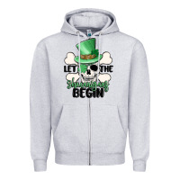 Heather Grey let the shenanigans begin Zipper Hoodie - MaliasSmallBusiness