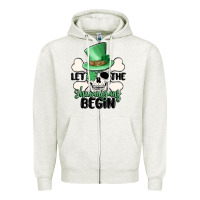 Oatmeal Heather let the shenanigans begin Zipper Hoodie - MaliasSmallBusiness
