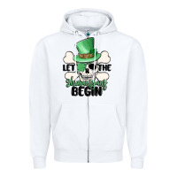 White let the shenanigans begin Zipper Hoodie - MaliasSmallBusiness