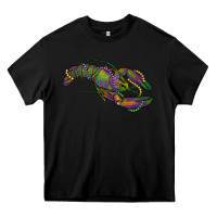 Black Mardi Gras Crawfish Heavy Core Tee - RanaPortraitStore