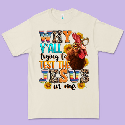 Why Yall Trying To Test The Jesus In Me Premium Tee Designed By Texasbilliewilder