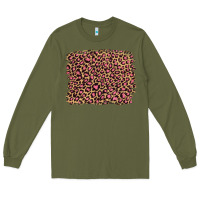 Army Green leopard with pink glitter Long Sleeve Tee - Artiststas