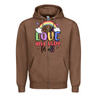 Chestnut all for love and love for all Zipper Hoodie - MaliasSmallBusiness